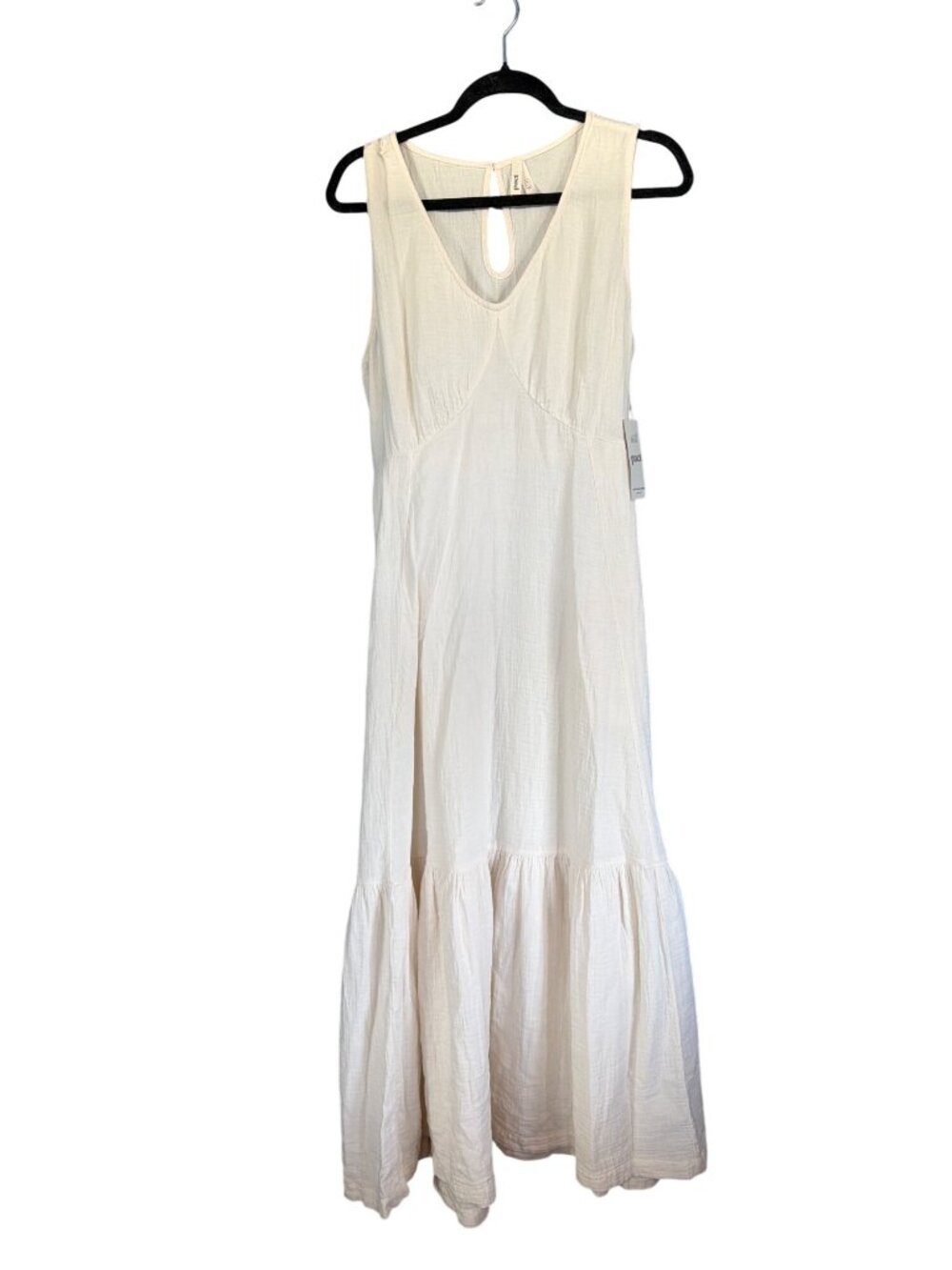 New Pact Organic Cotton Double Gauze Beach To Brunch Dress Medium Ivory MSRP$138 - Picture 3 of 17